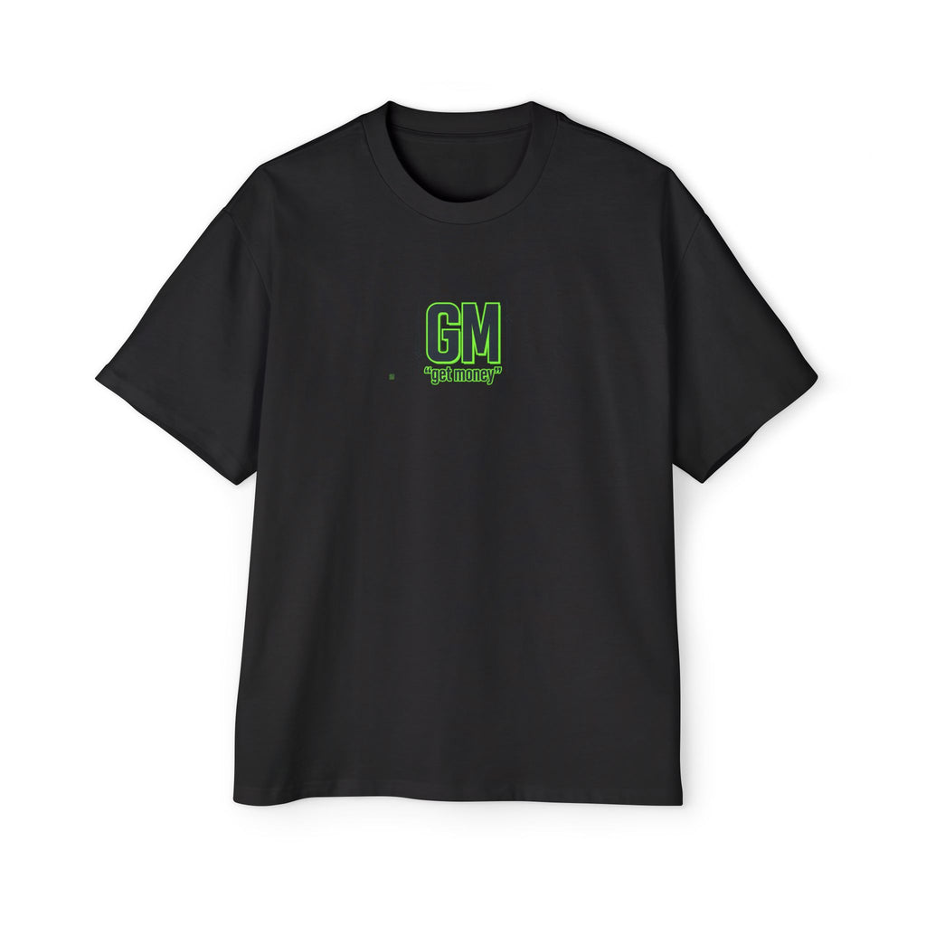 Green Heart Tee — 'GM (got money)' Graphic T-Shirt