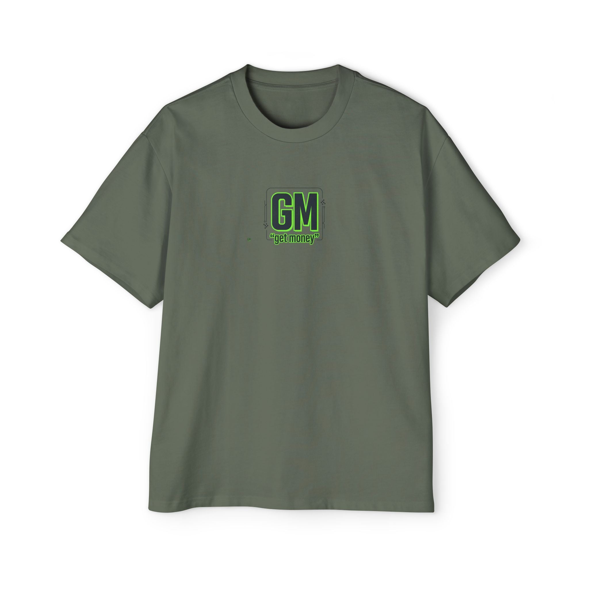 Green Heart Tee — 'GM (got money)' Graphic T-Shirt