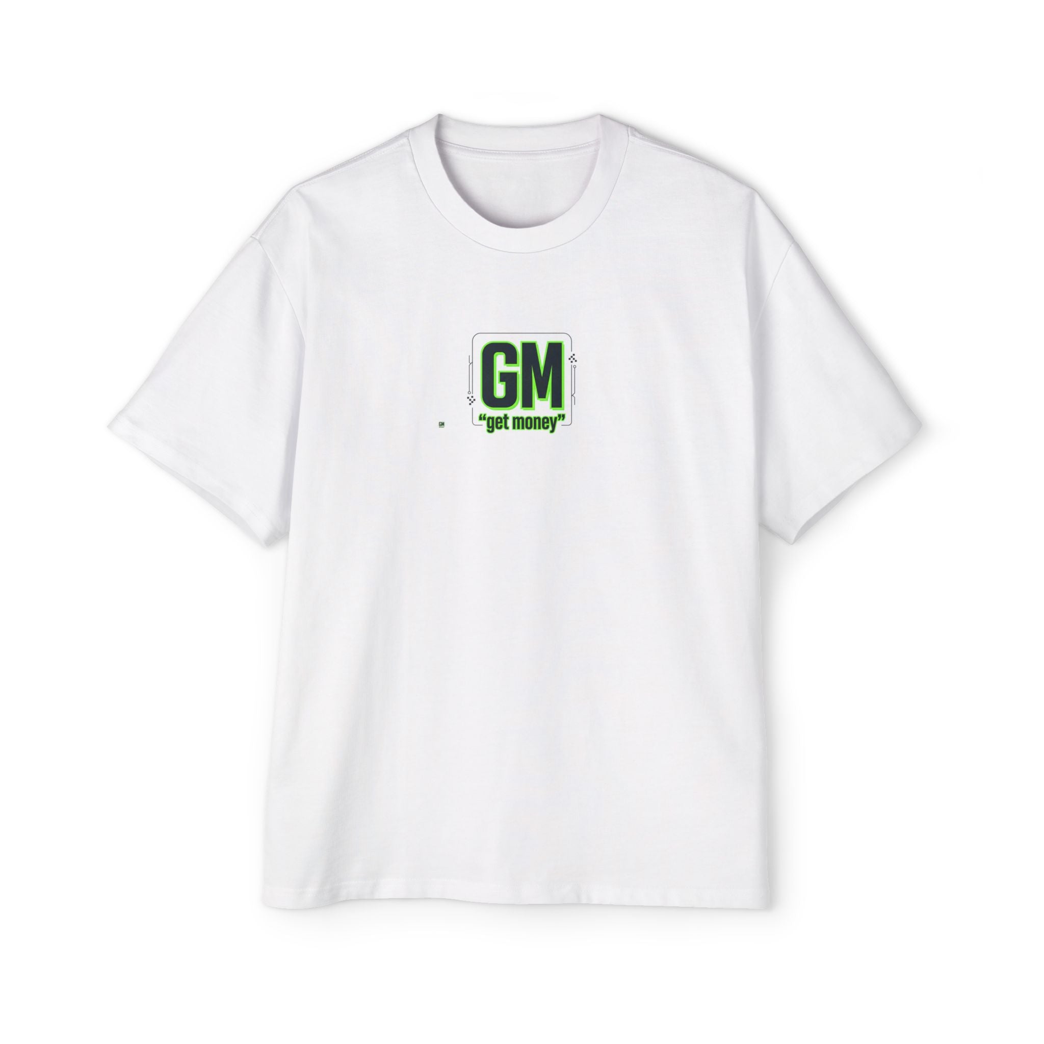 Green Heart Tee — 'GM (got money)' Graphic T-Shirt