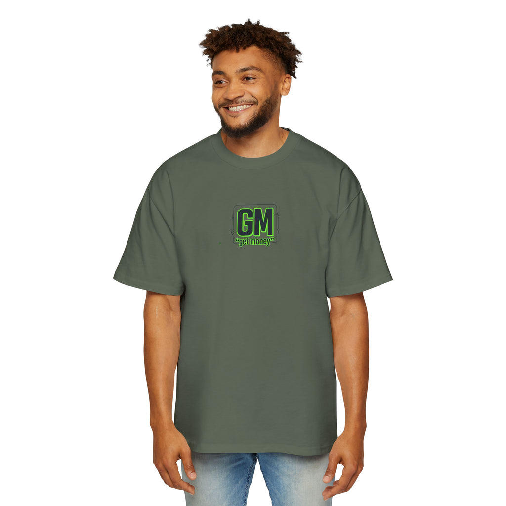 Green Heart Tee — 'GM (got money)' Graphic T-Shirt